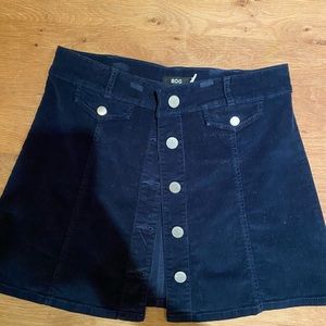 Urban Outfitters Navy Corduroy Button Mini Skirt
